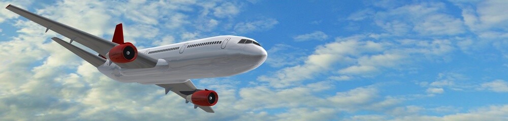Fototapeta na wymiar Modern Passenger airplane in flight