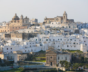 Naklejka premium View on the center of Ostuni, Puglia, Italy