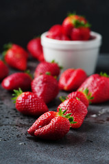 Sweet berry on the black table