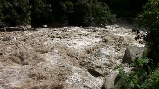 Urubamba River in Peru, near Machu Piccu in the Andes
