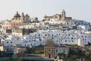 Fototapeta premium Widok na centrum Ostuni, Apulia, Włochy