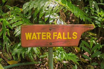 Wegweiser zum Wasserfall