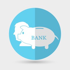 Man thinks about money. Businessman concept icon