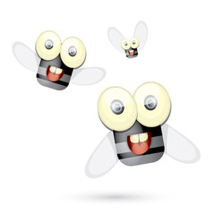 cartoon cute bright fly insect 