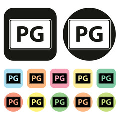 PG rate icon. Parental Guidance icon