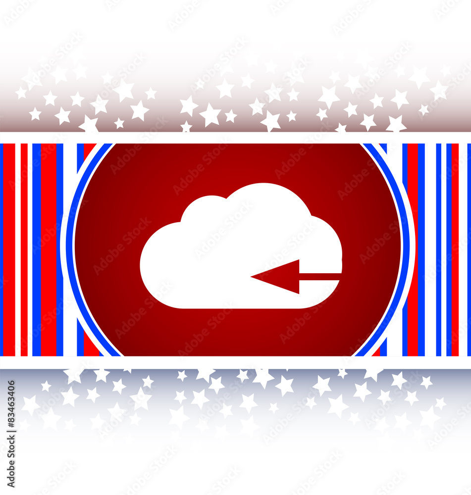 Poster upload from cloud icon. upload button. load symbol vector
