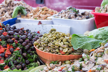 A typical stall with Sicilian products