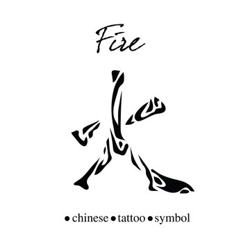 Chinese character calligraphy for fire
