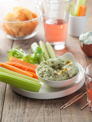 assorted fresh vegetables with dip