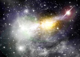 Star field in space and a nebulae