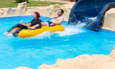 young couple in Aqua Park