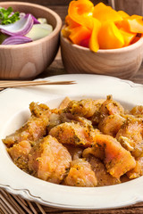 Ingredients to prepare skewers.