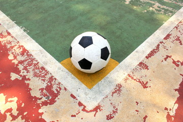 corner kick in outdoor futsal court