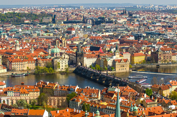Fototapeta na wymiar Aerial view of Prague (Czech Republic)