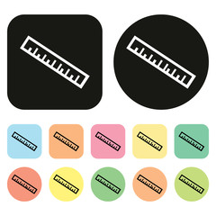 Ruler icon. Stationery icon