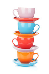 Set of colorful cups