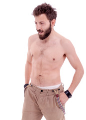 Man with beard posing