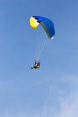 parachutist in the sky