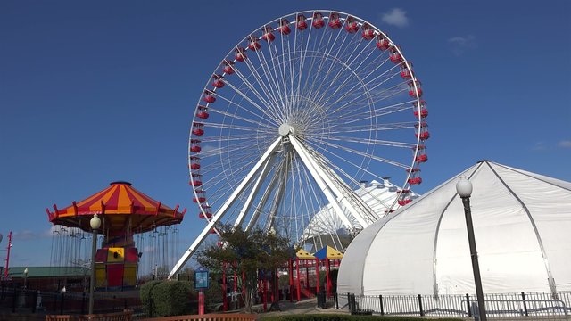Ferris Wheel at the Navy Pier Park. Chicago