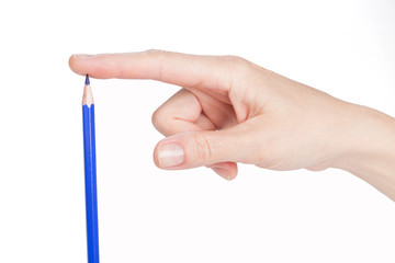 Stift ruht auf der Finger