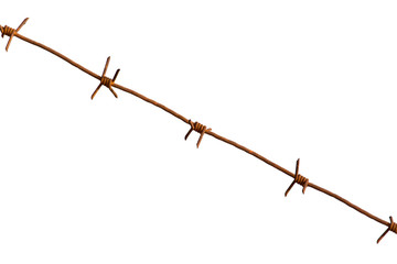 barbed wire on a white background