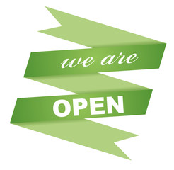 sticker we are open