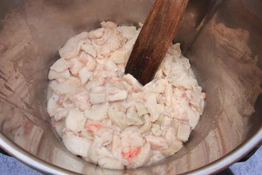 grasso di maiale per preparazione ciccioli