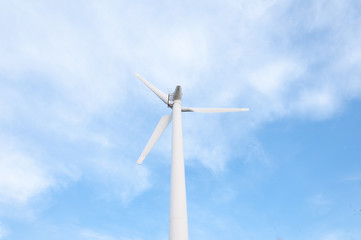 Wind turbine on the top of the mountain