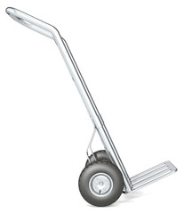 Hand Truck.Side view of an empty Hand Truck in agle.