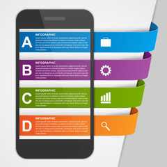 Modern design creative infographic with mobile phone.