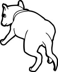 Rear View Outlined Dog