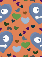 Confused Blue Heart Pattern