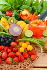 新鮮な野菜と果物