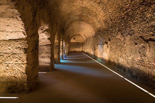 old roman underground in the city of Aosta in italy