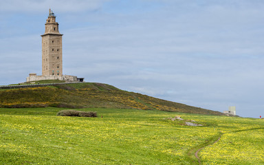 Fototapeta na wymiar Torre de Hercules en A Coruña. 