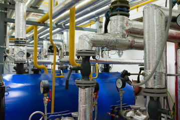 Place in a large industrial boiler room