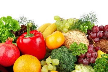 Fototapeta na wymiar Dietetic set of paleo diet of vegetables and fruits