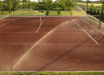 Tennis court watering