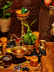 Ayurvedic spa massage still life