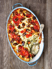  rustic italian baked vegetable ragu with spinach polenta