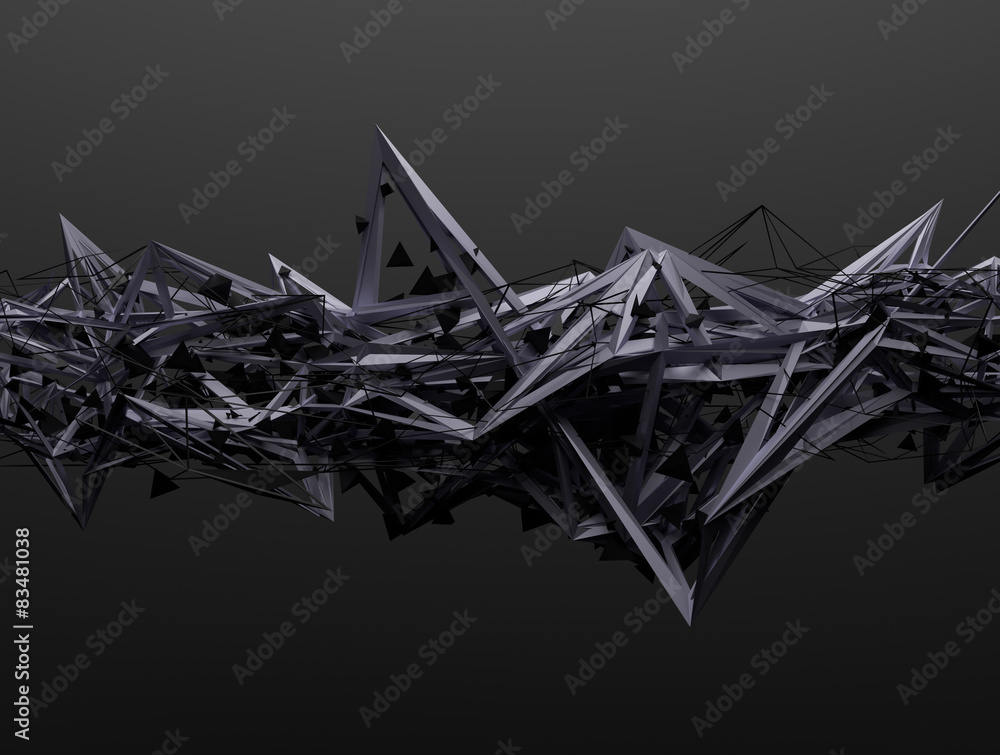 Poster Abstract 3d rendering of chaotic structure.