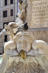 Fountain on the Piazza della Rotonda in Rome, Italy