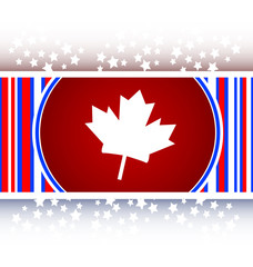 maple leaf icon glassy web button