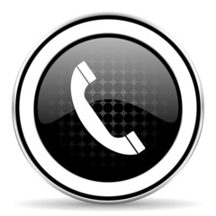 phone icon, black chrome button, telephone sign