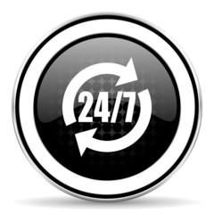 service icon, black chrome button