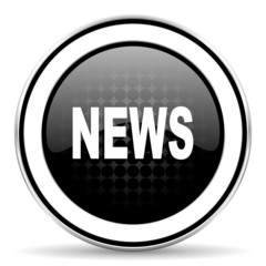 news icon, black chrome button