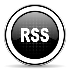 rss icon, black chrome button