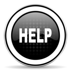 help icon, black chrome button