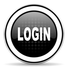 login icon, black chrome button