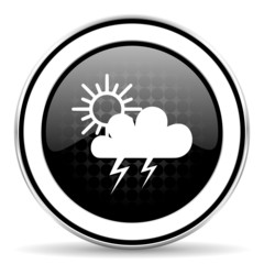 storm icon, black chrome button, waether forecast sign